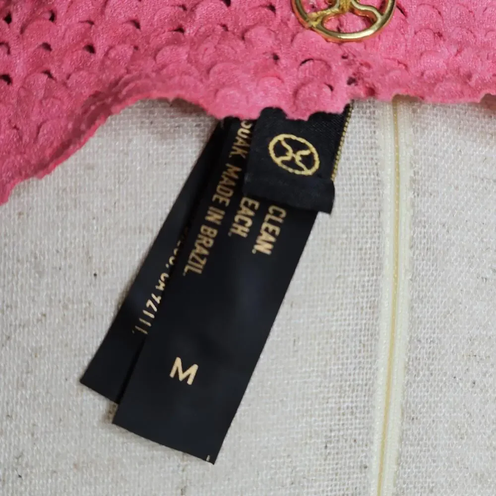 NWT VIX Paula Hermanny Women's Pink Two Piece Bikini Size Medium